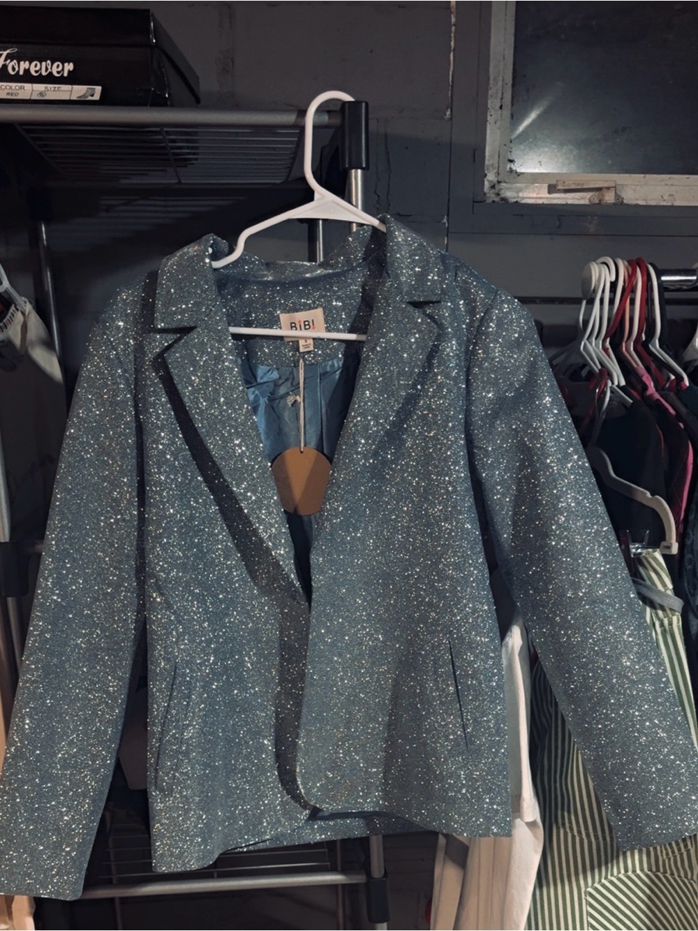 BiBi Teal Glitter Blazer Jacket
